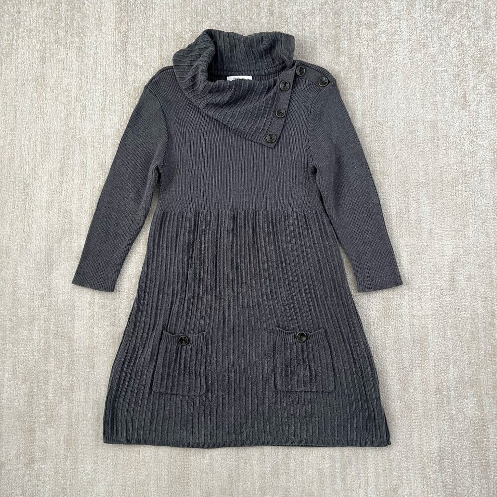 Style & Co Cotton Cowl Boho Sweater Mini Dress Gray L